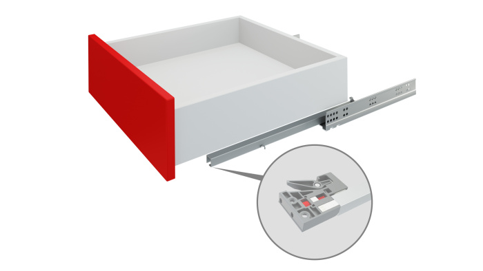 Направляющие скрытый монтаж неполного выдвижения push-open 300мм B-Slide BOYARD DB8786Zn/300