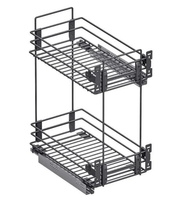 Корзина 400 универс. крепл. 2-х ярусн. напр. Hettich с дов. черный