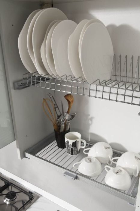 Посудосушитель 2-ур. база 450 мм, хром с рифл.рамкой Partner Range