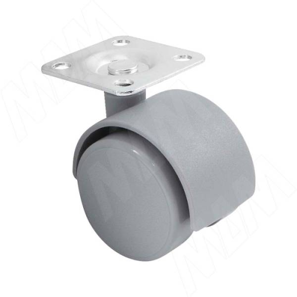 Опора колесная Д=40мм, без тормоза, на площадке, серая PULSE (4)
