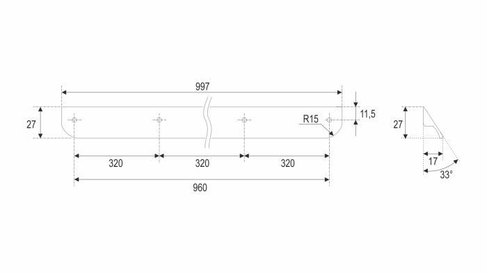 Ручка-скоба 156SC.3/960 TICK BOYARD (80)