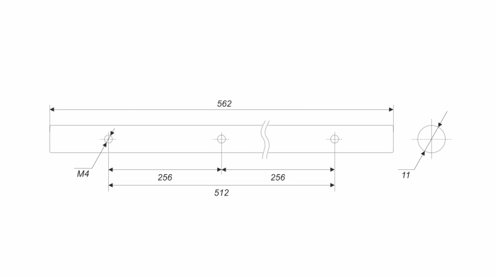 Ручка-скоба  PR002(пруток мебельный) MBSN.1/1152  BOYARD (13) 