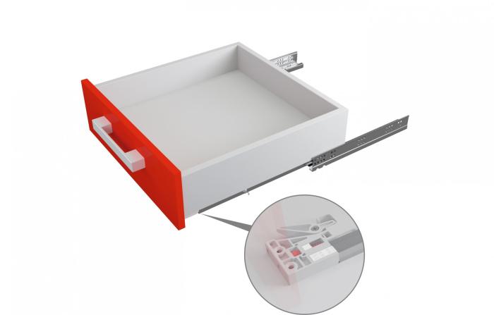 Направляющие скрытый монтаж неполного выдвижения 350мм B-Slide BOYARD DB8882Zn/350