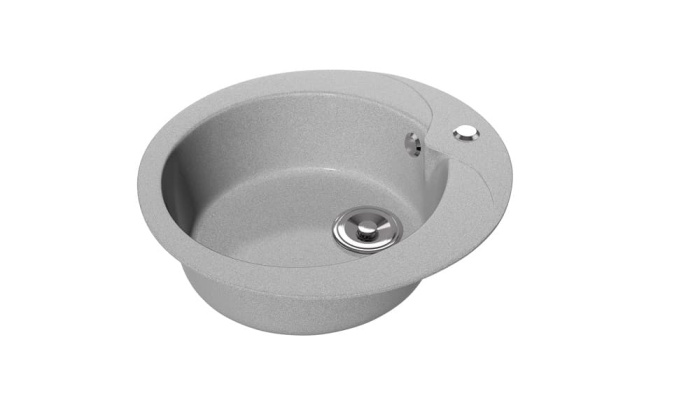 Мойка 470*470 круглая ПРЕМИАЛ КАПЕЛЛА Туманный агат глянец сифон в комплекте