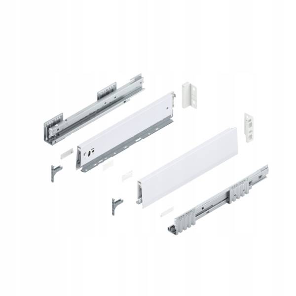 Царга М MERIVOBOX 450мм левая белый шелк высота 83мм (заглушку выписывать отдельно) 470M4502S BLUM