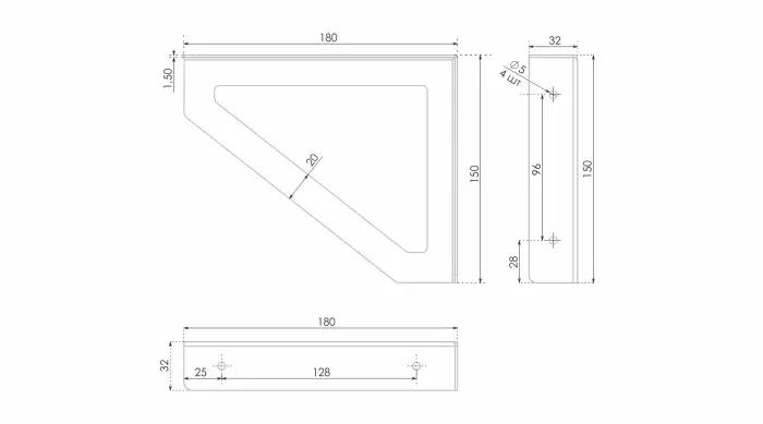 Полкодержатель 306GR серый BOYARD (10)