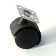 Опора колесная Д=40мм, поворотная, без тормоза, на площадке, черная TWP-40 Китай (500)