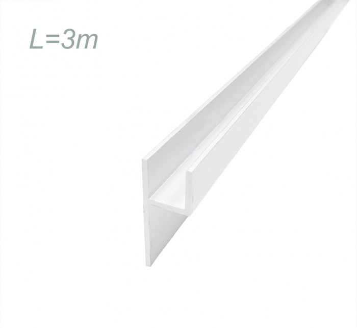 Плинтус-Планка Белая(алюминий) 3 метра