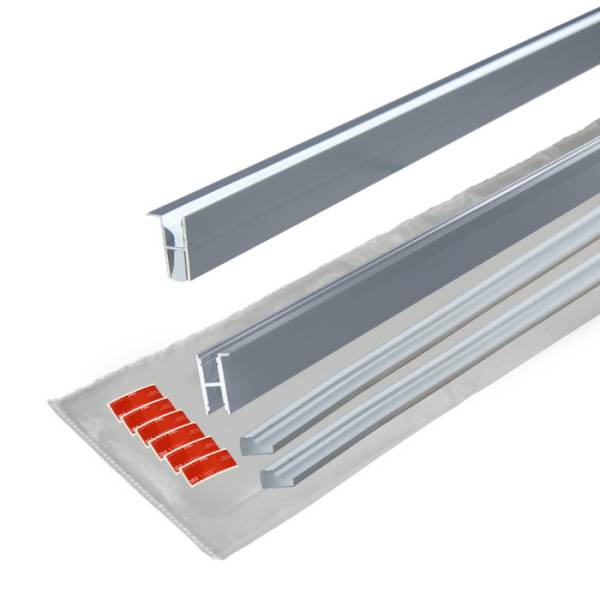 Профиль ANOD накладной в комплекте с диффузором силиконовым 2шт + 6шт высечки 9*13, серебристый, 3м