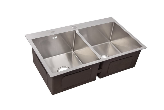 УЦЕНКА Мойка 830*500*230мм (3мм толщ.) 2 чаши Сатин Браш ПРЕМИАЛ