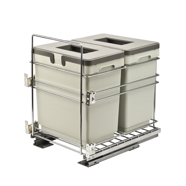 Ведро для мусора 400 мм 15+15л  с крепл к фасаду, с довод. Unihopper