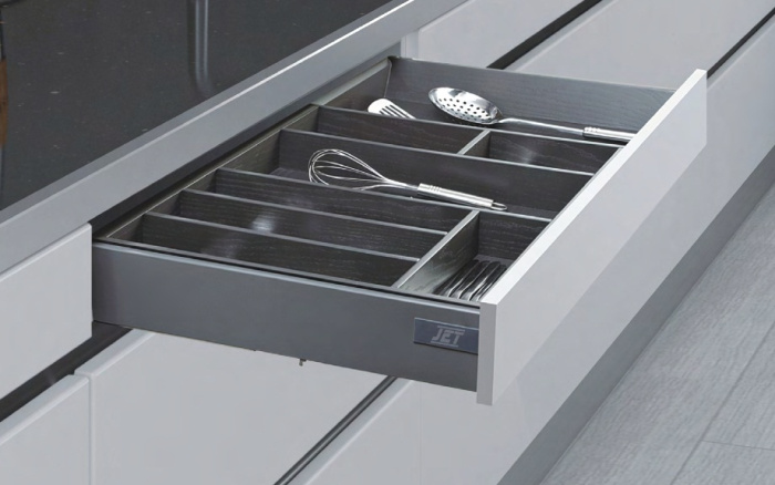 Ящик JETBOX ULTRA Push Open Н-80 с дов. полн. выдв. 400мм белый JET