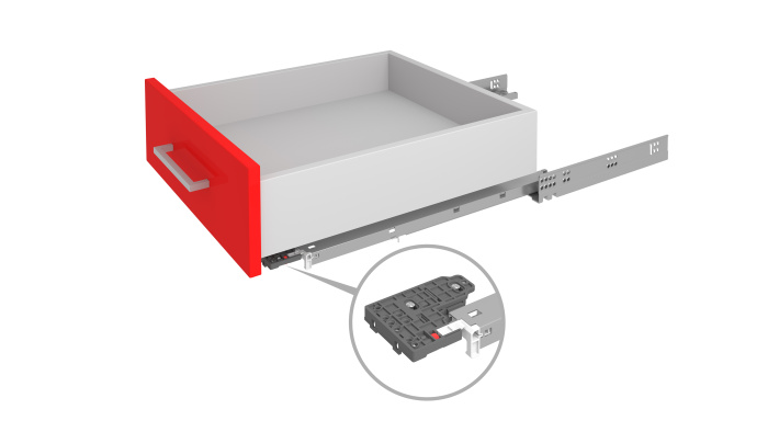 Направляющие скрытый монтаж, push-open 500мм B-Slide BOYARD DB8785Zn/500