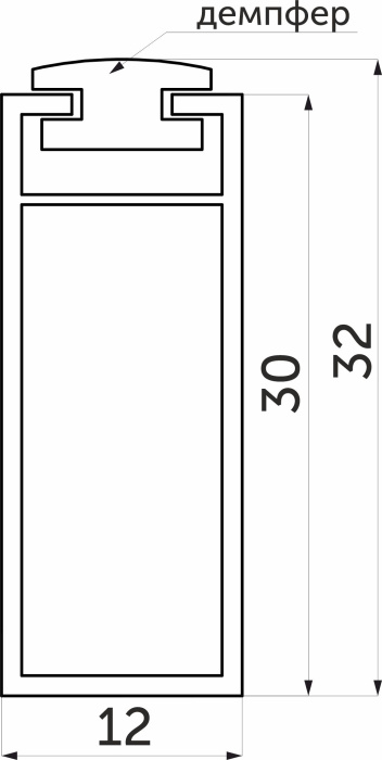 Штанга прямоугольная FAME L=3000 30*10 с демпфером Черный браш