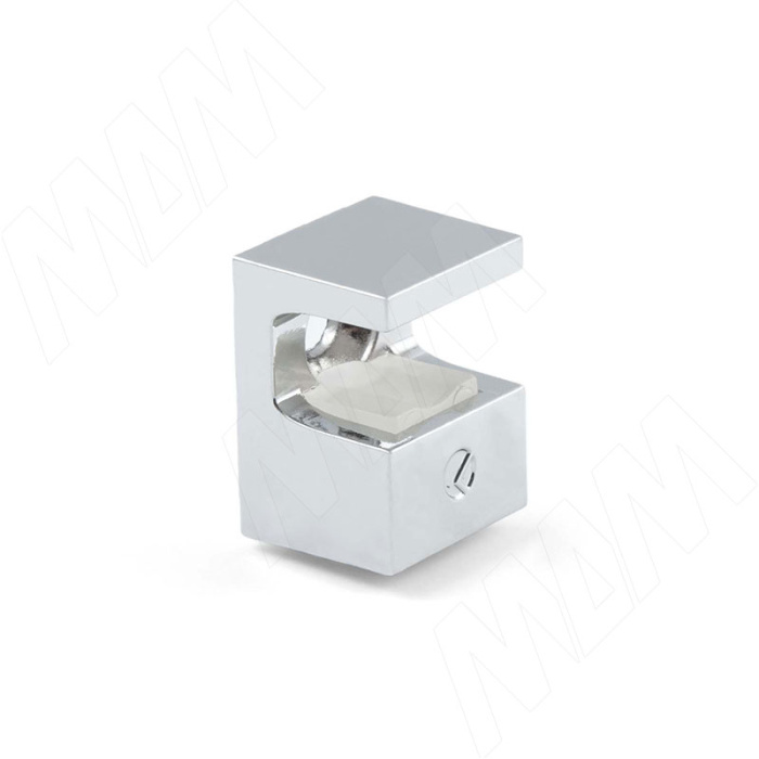 Полкодержатель для стеклянных полок толщиной 5-6 мм, под саморез, хром KRISTAL Италия