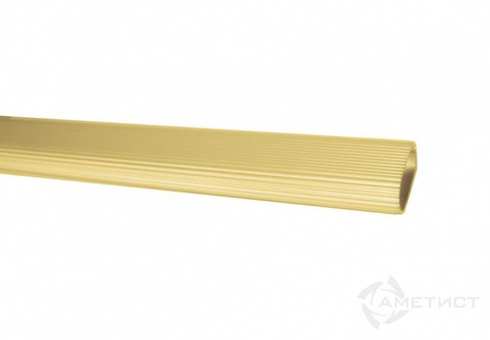 Штанга овальная 15*30 ал ребристая, золото (1,2мм 3000мм) 
