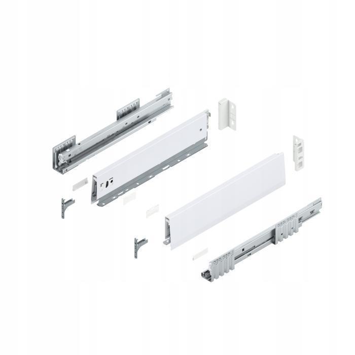 Царга М MERIVOBOX 450мм левая белый шелк высота 83мм (заглушку выписывать отдельно) 470M4502S BLUM