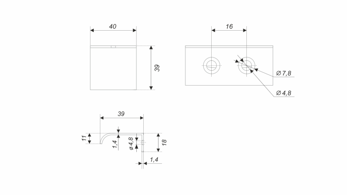Ручка-торцевая 810BL.1/16, BOYARD (20)
