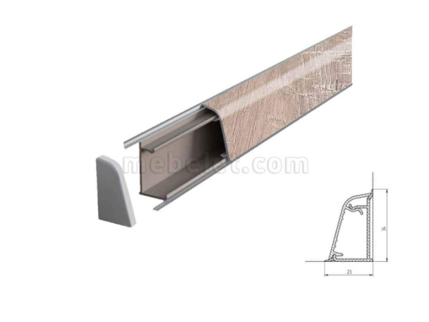 7144/Дуб Соубери Серый  Плинтус TwinC 4,2м SLOTEX