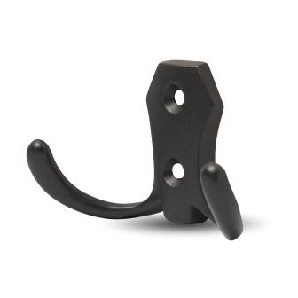 585GF Крючок мебельный двухрожковый, графит JET