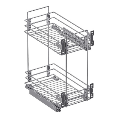 Корзина 300 боков. крепл. 2-х ярусн. напр. Hettich с дов. 260*450*530, хром Квадро