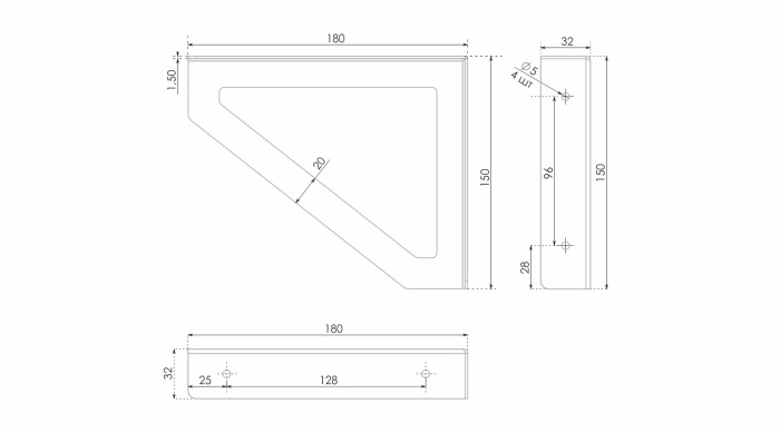 Полкодержатель 306W белый BOYARD (10)