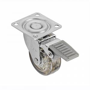 Опора колесная Д=50мм, с тормозом, на площадке, коричневая GTV