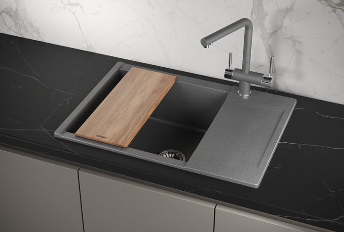Мойка 700*500 Granula ES-7003 кварц ГРАФИТ + доска