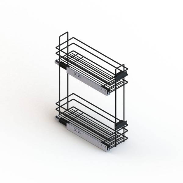 Корзина 200 боков. крепл. 2-х ярусн. напр. GTV с дов. левая черная