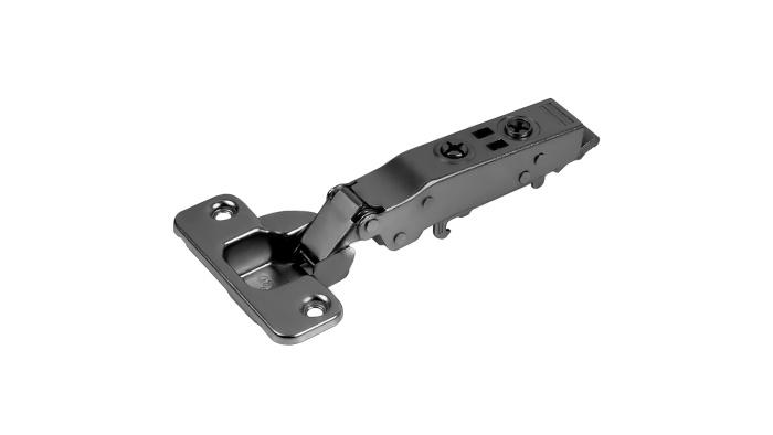 Петля накладная с доводчиком 93* Clip-on 801A02 б/планки, черный никель EVO BOYARD