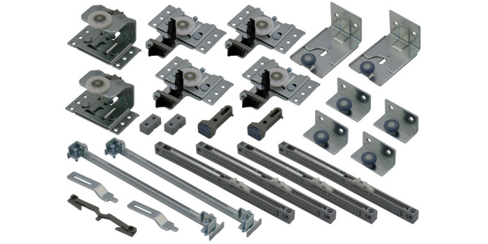 Комплект безрамочной системы ALUFORCE ADJUST PLANE 3 дв. 2500мм+2 компл. доводчиков