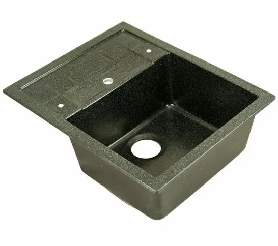 Мойка 610*500 квадратная с крылом 05 Черный (Нуар)