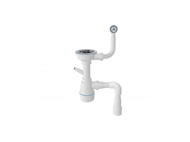 Сифон для одночашевой мойки гранит 3 1/2" (Мет штифт) с переливом 