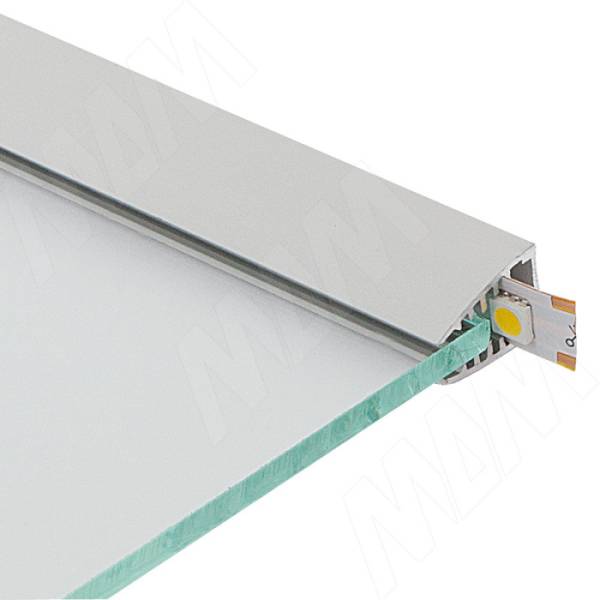 Профиль для подсветки серый для стеклянных полок полок 4-5мм  G1, L-2000