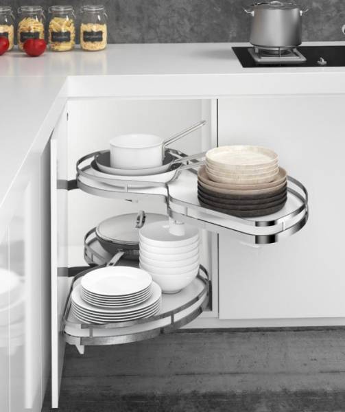 Волшебный уголок 450мм лепестки 2-ур левый с довод, хром Eclipse JET