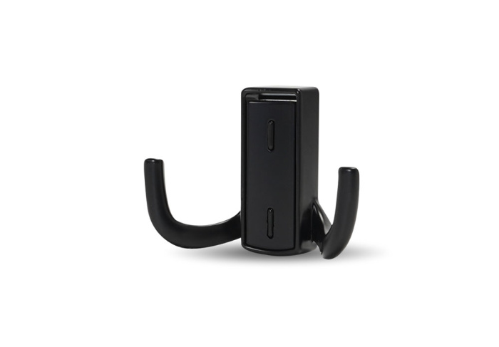 397BL Крючок мебельный двухрожковый, черный JET