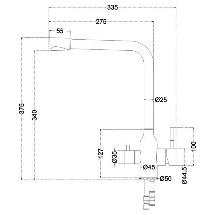 Смеситель Мелана-610304 Stello двурычажный сатин МЕЛАНА