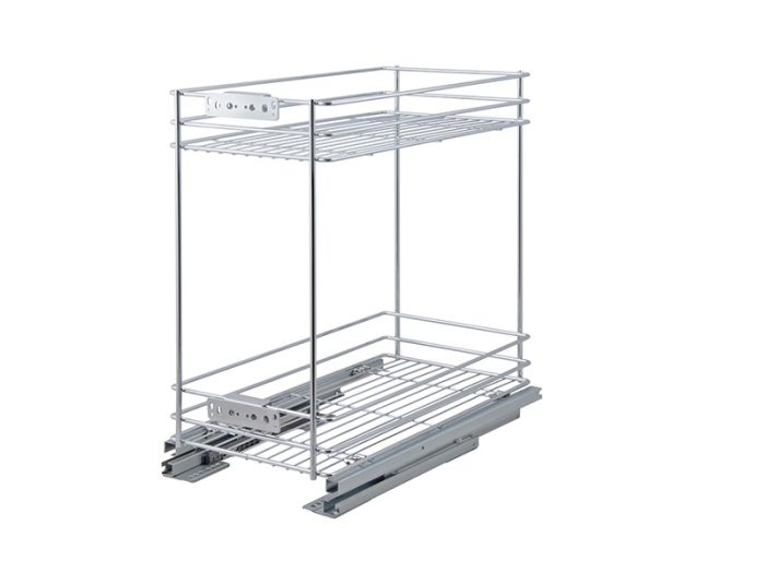 Корзина 300 нижнее крепл. 2-х ярусн. унив.напр. скр. монт.полн.выдв. хром Китай