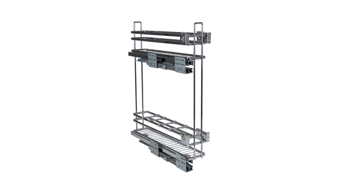 Корзина 150 боков. крепл. 2-х ярусн. без направляющих левая, хром AURA BOYARD