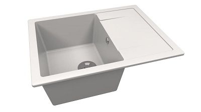 Мойка 650*510 квадратная с крылом АЛЬТАИР Арктика матовая сифон в комплекте
