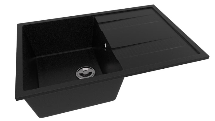 Мойка 760*490 прямоугольная с крылом КАНОПУС Эклипс матов сифон