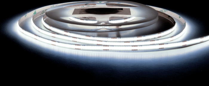 Лента светодиодная L 5м, ширина 5мм, 480 LED, 12 V 9.6W/м, холодный белый 6300К COB AQ