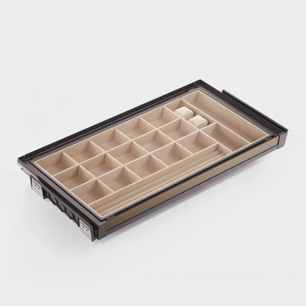 Полка для аксессуаров в базу 900 со стекл панелью. полн. выдв.с довод. NAKA, Unihopper