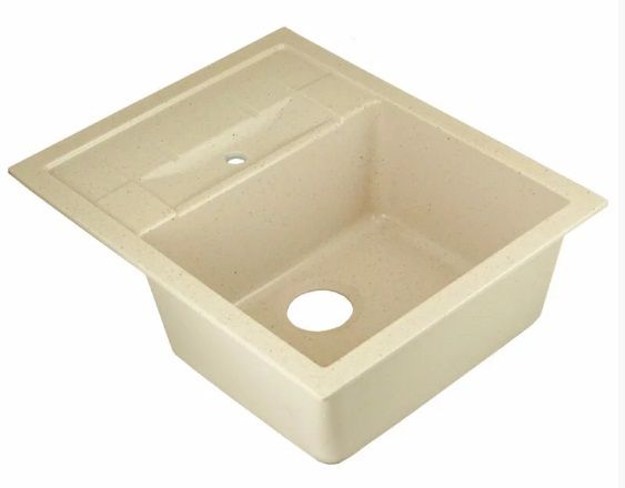 Мойка 610*500 квадратная с крылом 05 Крем (Бисквит)