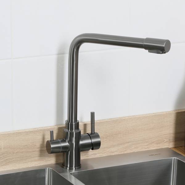 Смеситель Мелана-F9505HB двухрычажный графит МЕЛАНА