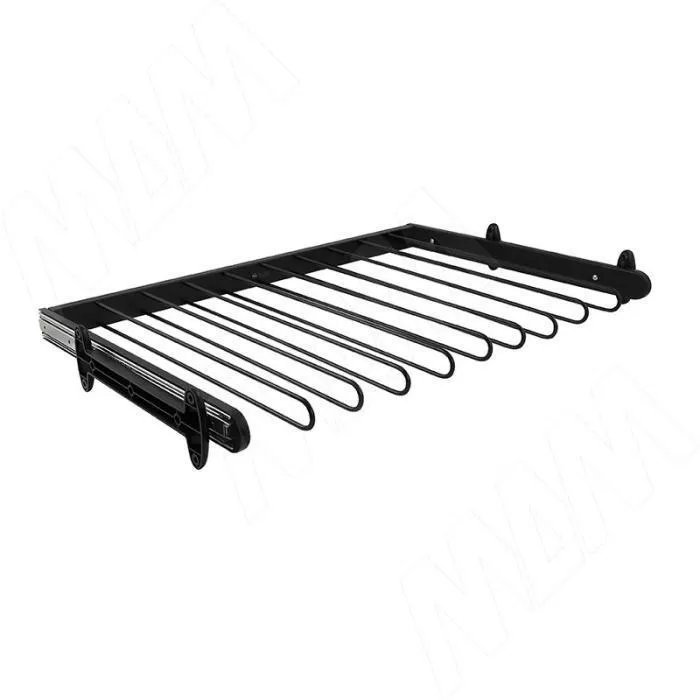 Вешалка для брюк 860*480*55, полного выдвижения, цвет черный, BELLE