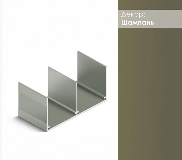 АЛ Матовая шампань светлая Одинарная Верхняя направляющая 6м