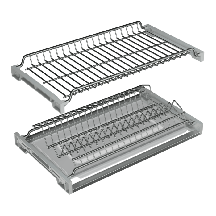 Посудосушитель 2-ур. база 500 мм, нерж. сталь 1 поддон AQ GLORY-LINE