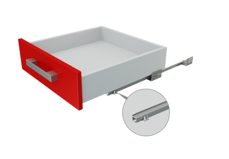 Направляющие скрытый монтаж неполного выдвижения 450мм B-Slide BOYARD DB7774Zn/450