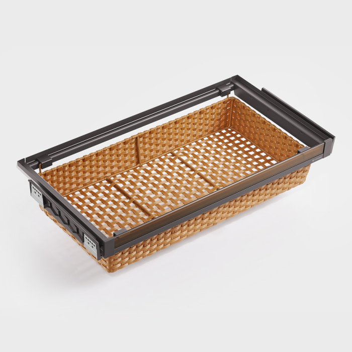 Корзина для белья 564*480*140 полного выдвижения ПВХ ротанг, цвет Naka, Unihopper